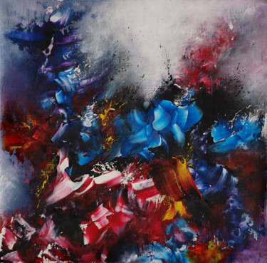 Painting titled ""Parfum"" by Estelle Barbet, Original Artwork, Acrylic Mounted on Other rigid panel