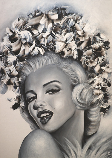 Painting titled ""Marilyn"" by Estelle Barbet, Original Artwork, Acrylic