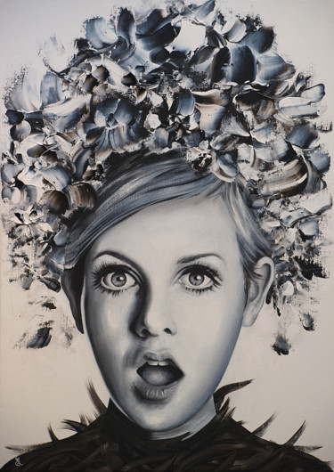 Painting titled ""Twiggy"" by Estelle Barbet, Original Artwork, Acrylic
