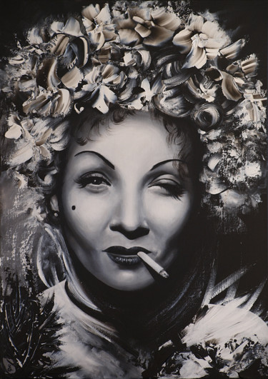 Pittura intitolato ""Marlene"" da Estelle Barbet, Opera d'arte originale, Acrilico