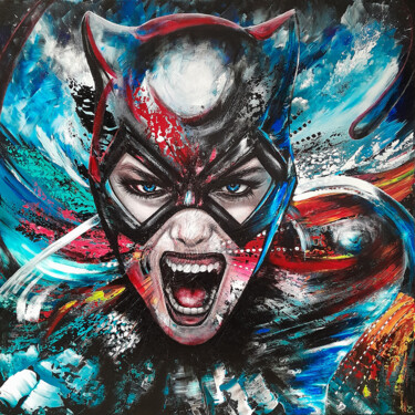 Картина под названием ""She-cat Woman !"" - Estelle Barbet, Подлинное произведение искусства, Акрил