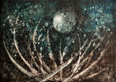 Painting titled "Lunaire" by Estelle Barbet, Original Artwork, Acrylic