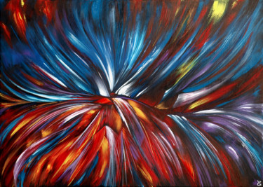 Peinture intitulée "L'envol du Phoenix" par Estelle Barbet, Œuvre d'art originale, Acrylique