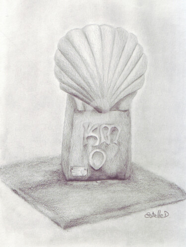 Drawing titled "km 0" by Estelle D, Original Artwork, Graphite