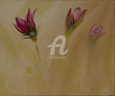 Peinture intitulée "composition florale" par Estelle D, Œuvre d'art originale