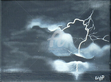 Peinture intitulée "orage" par Estelle D, Œuvre d'art originale