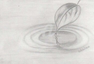 Drawing titled "Ronds d'eau" by Estelle D, Original Artwork