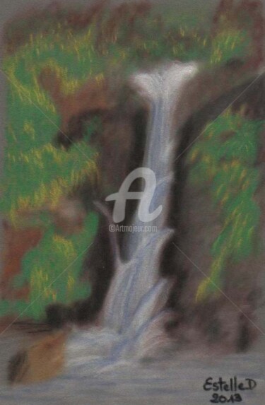 Drawing titled "chute d eau" by Estelle D, Original Artwork