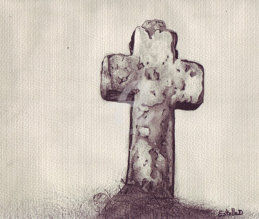 Drawing titled "Croix de Saint Salo…" by Estelle D, Original Artwork, Ink