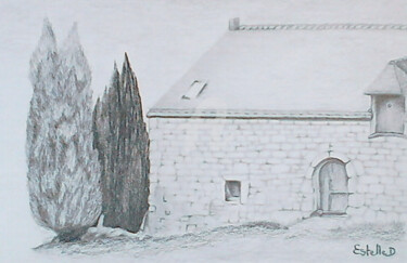 Dessin intitulée "Moulin de Tronscorff" par Estelle D, Œuvre d'art originale