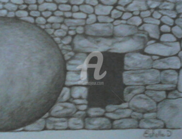 Drawing titled "Le tombeau de Lazare" by Estelle D, Original Artwork, Graphite