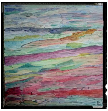 Pittura intitolato "paysage de toscane" da Estelle.L, Opera d'arte originale, Acrilico