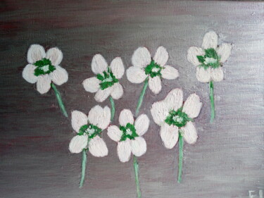 Painting titled "fleurs" by Estelle.L, Original Artwork, Acrylic