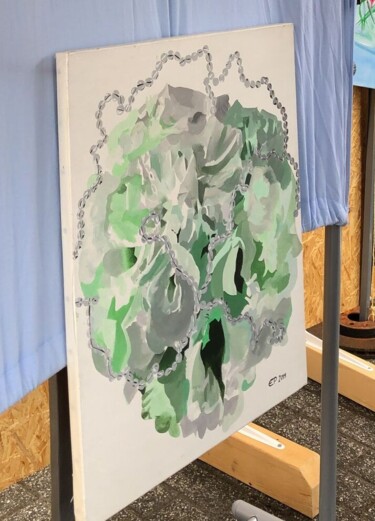 Peinture intitulée "Vert" par Estelle Pouligny, Œuvre d'art originale, Acrylique