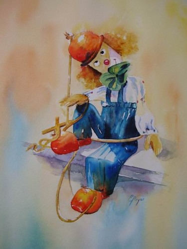 Painting titled "Marionnette" by Estelle Royer, Original Artwork