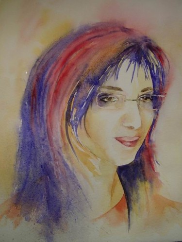 Painting titled "autoportrait" by Estelle Royer, Original Artwork