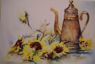 Painting titled "Tournesols IV" by Estelle Royer, Original Artwork