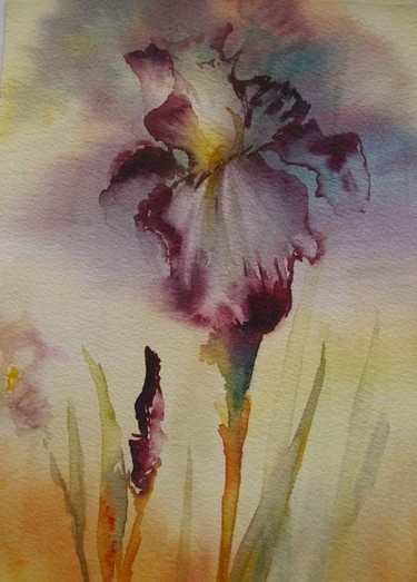 Painting titled "Iris" by Estelle Royer, Original Artwork