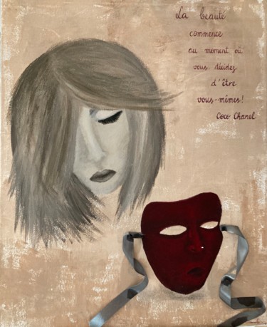 Painting titled "Être vrai" by Estelle Pax, Original Artwork, Acrylic