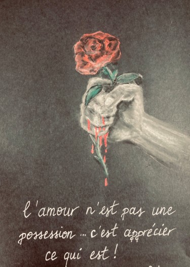 Disegno intitolato "Amour vrai" da Estelle Pax, Opera d'arte originale, Pastello
