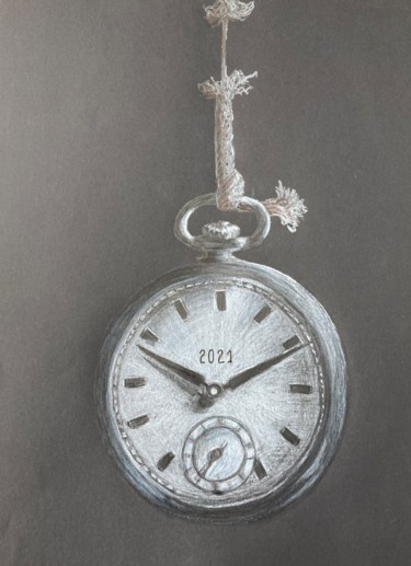 Tekening getiteld "Il est temps !" door Estelle Pax, Origineel Kunstwerk, Potlood