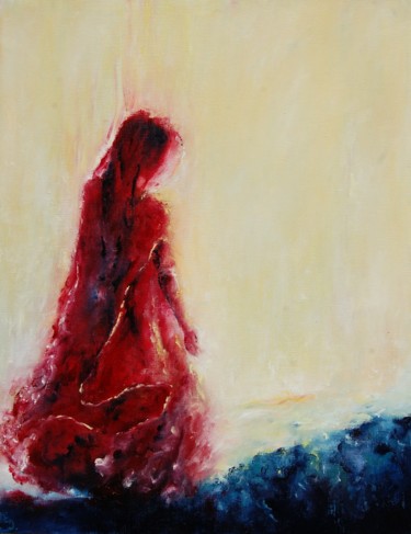 Peinture intitulée "Cheminer" par Estelle Darve, Œuvre d'art originale, Huile