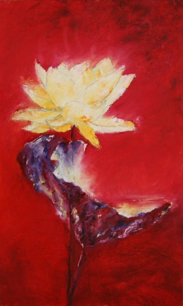 Painting titled "Danseuse de lumière" by Estelle Darve, Original Artwork, Oil