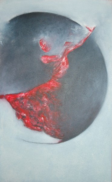 Schilderij getiteld "Lune noire" door Estelle Darve, Origineel Kunstwerk, Olie