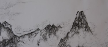 Zeichnungen mit dem Titel "Montagne" von Estelle Darve, Original-Kunstwerk, Kohle