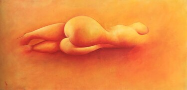 Pintura titulada ""Dune" Nu feminin" por Estelle Darve, Obra de arte original, Oleo Montado en Bastidor de camilla de madera