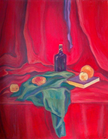 Painting titled "Still life in red" by Estera B., Original Artwork, Acrylic