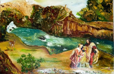 Peinture intitulée "vallis clausa" par Esterelle, Œuvre d'art originale, Huile