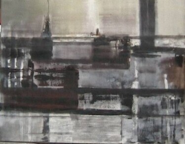 Painting titled "port" by Esteves De Cooman, Original Artwork, Oil