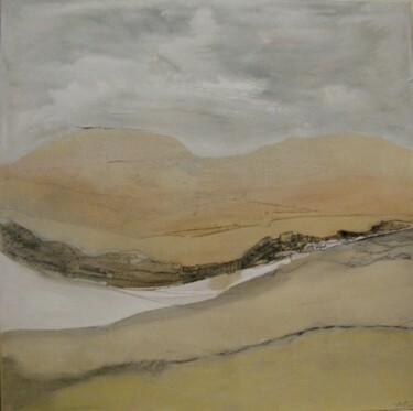 Peinture intitulée "collines ocres" par Esteves De Cooman, Œuvre d'art originale, Huile