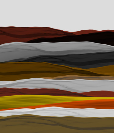 Digital Arts titled "Colorful Mountains" by Angel Estevez, Original Artwork, 2D Digital Work