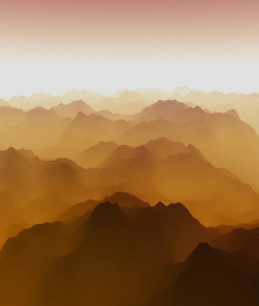 Digital Arts titled "Mountainous landsca…" by Angel Estevez, Original Artwork, 2D Digital Work