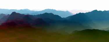 Digital Arts titled "Mountainous landsca…" by Angel Estevez, Original Artwork, 2D Digital Work