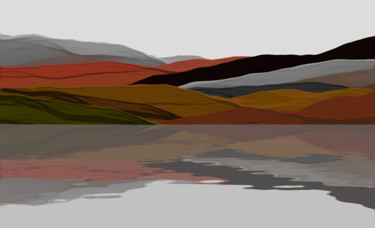 Digital Arts titled "Colorful Mountains" by Angel Estevez, Original Artwork, 2D Digital Work
