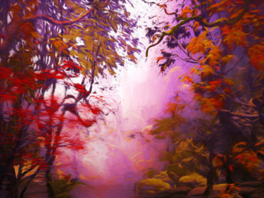 Digital Arts titled "Autumnal Landscape" by Angel Estevez, Original Artwork, 2D Digital Work