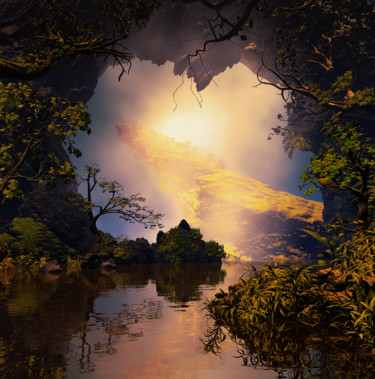 Digital Arts titled "Down the River" by Angel Estevez, Original Artwork, 2D Digital Work
