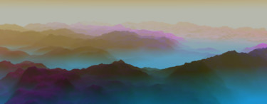 Digital Arts titled "Mountainous Landsca…" by Angel Estevez, Original Artwork, 2D Digital Work