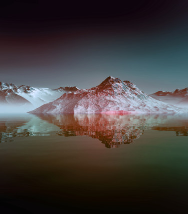 Digital Arts titled "Snowy Mountains" by Angel Estevez, Original Artwork, 2D Digital Work