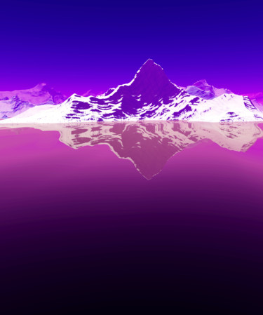Arts numériques intitulée "Snowy Mountains" par Angel Estevez, Œuvre d'art originale, Travail numérique 2D