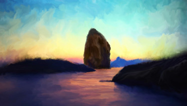 Digital Arts titled "Oniric River" by Angel Estevez, Original Artwork, Digital Painting