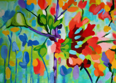 Digital Arts titled "Floral" by Angel Estevez, Original Artwork, Digital Painting