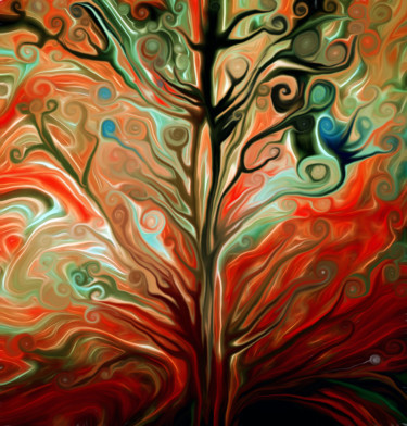 Arts numériques intitulée "Surreal Tree" par Angel Estevez, Œuvre d'art originale, Peinture numérique