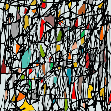 Arts numériques intitulée "Pollock wink" par Angel Estevez, Œuvre d'art originale, Travail numérique 2D