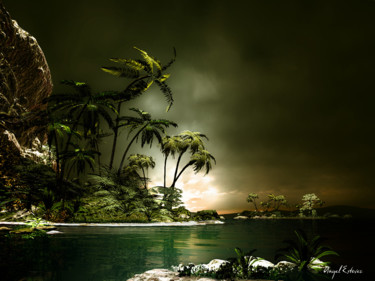 Arts numériques intitulée "tropical island" par Angel Estevez, Œuvre d'art originale, Modélisation 3D
