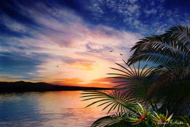 Digital Arts titled "Tropical view" by Angel Estevez, Original Artwork, 3D Modeling