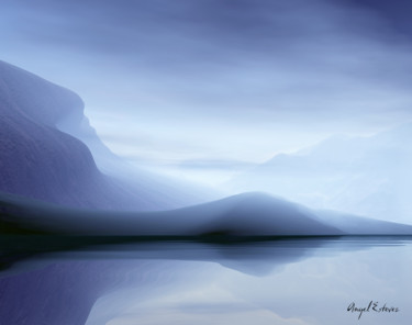 Digital Arts titled "Blue landscape" by Angel Estevez, Original Artwork, 3D Modeling